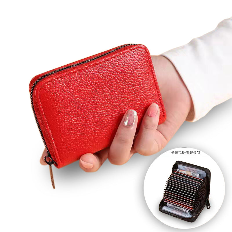 Wholesale Anti-demaxing lychee pattern card holder